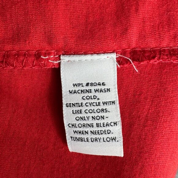 Style & Co Red Button Front Short-Sleeve Mandarin Collar Shirt 100% Cotton Sz 2X - Picture 6 of 7